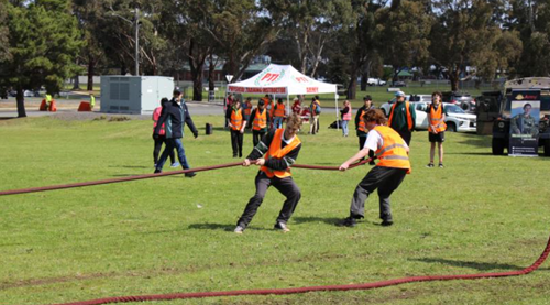 Victorian high school students participate in activities at the Army careers day as part of a Defence Work Experience Program.
